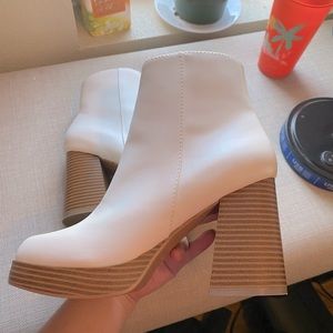 Chunky white boots